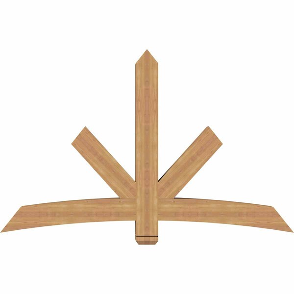 Ekena Millwork Alberta Smooth Timber Gable Bracket, Western Red Cedar, 72"W x 45"H x 5 1/2"D x 5 1/2"F, 15/12 Pitch GBW072X45X0606ALB00SWR - main